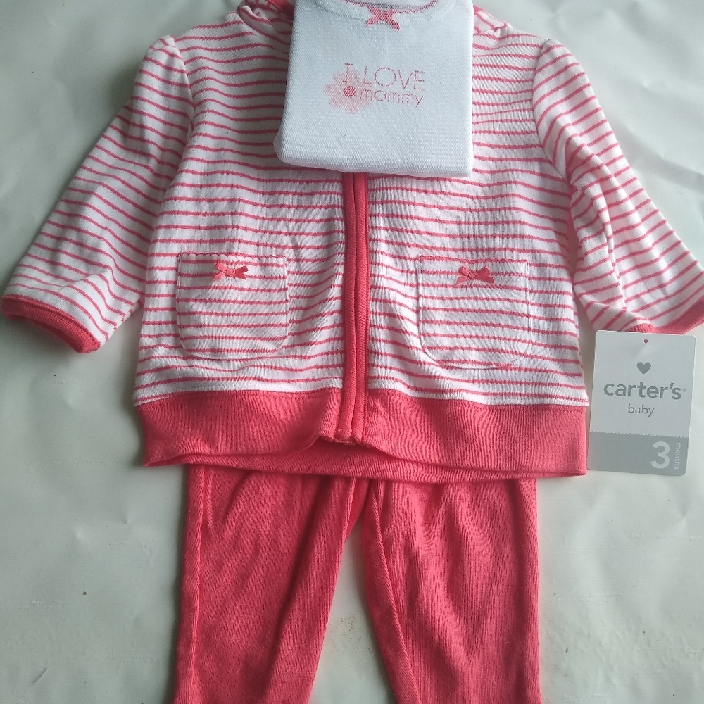 Carter's 3 Months I Love Mommy 3 PC Layette